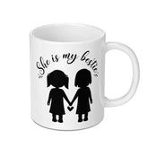She is My Bestie Mug, Best Friend Gift, Friendship Coffee Mug, Gift for BFF, Soul Sister Mug, Custom Best Friend Mug, Gift for Her - Tawshia